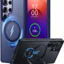 CASEKOO Patented 360 Spin Magnetic Stand for Samsung Galaxy S25 Ultra Case [18FT Military Drop Protection] [Compatible with MagSafe] Matte Translucent Slim S25 Ultra Case 6.9'' 2025, Blue