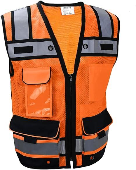 Engineer Safety Vest, High Visibility Reflective Safety, Vest Mesh with Zipper and pockets
Size L