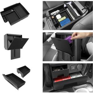 Hellet 4PCS Center Console Organizer Compatible with Toyota 2014-2020 2021 2022 2023 2024 4Runner Interior Accessories Hidden Storage Drawer Box