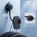Qifutan Cell Phone Holder for Car Phone Mount Long Arm Dashboard Windshield Car Phone Holder Anti-Shake Stabilizer Phone Car Holder Compatible with All Phone Android Smartphone, Black