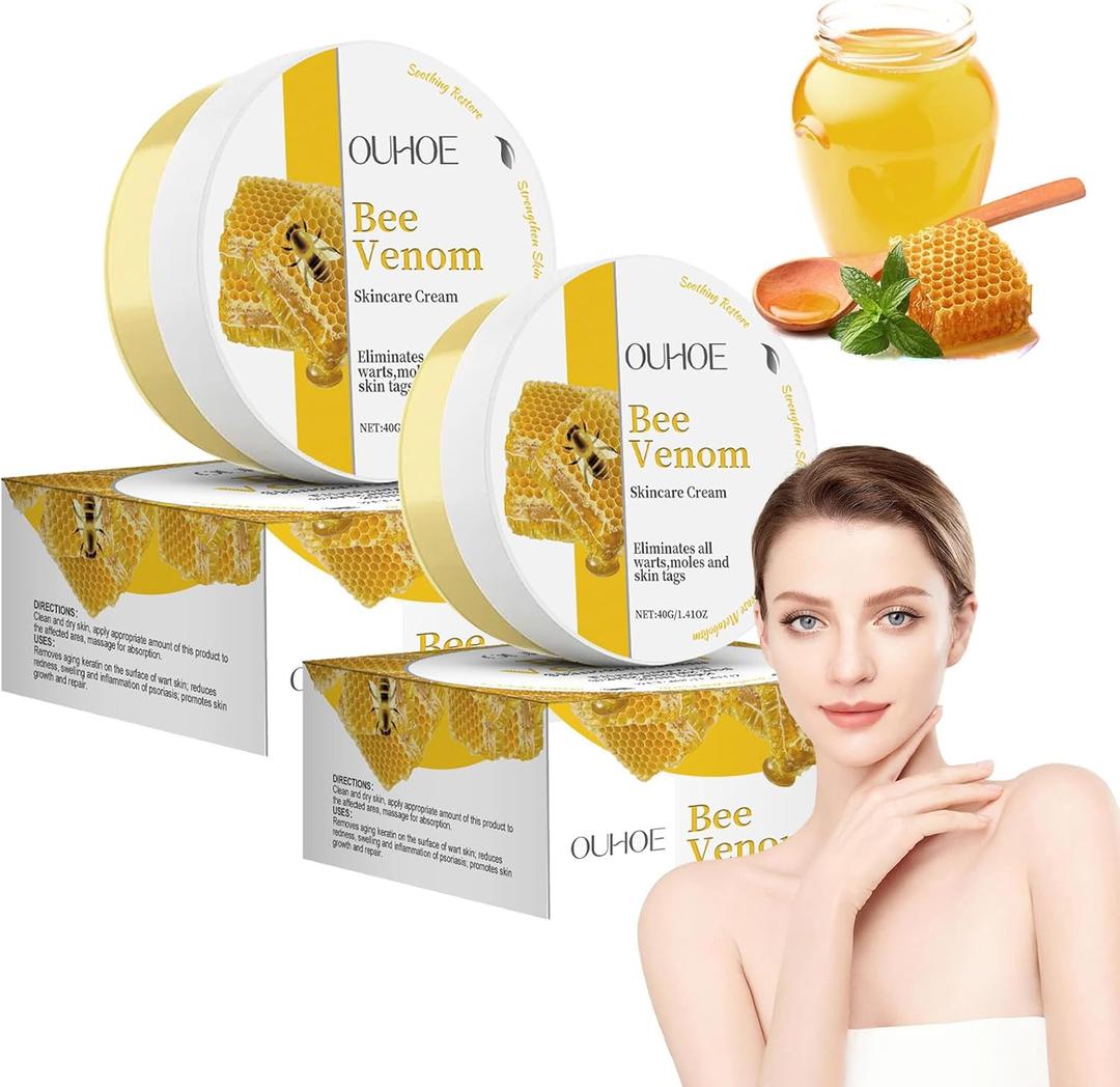 OUHOE Bee Venom Skin Treatment Cream, 2025 Upgraded Natural OUHOE Skincare Treatment Cream, Non-greasy, Reduces All Types of Skin Blemishes Gentle for All Skin Types (2)
