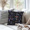Gothic Mushroom Butterfly Floral Moon Throw Pillow Covers 18x18 InchGothic Witchy Mushroom Dark cottagecore Home Decor