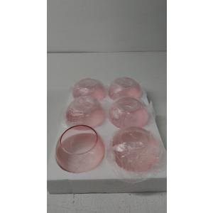 MARTAGE Pink Round Vases Set of 6, Flower Vases for Centerpieces, Glass Vase for Flowers, Glass Bowl Vase for Living Room, Bedroom, Kitchen, Office, Wedding, 5'' W x 4'' H