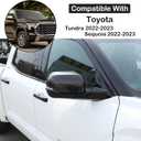 Car Door Rear View Mirror Cap Trim Cover Compatible with Toyota Tundra/Sequoia 2022-2025 Outside Side Rearview Mirror Protector Decoration ABS Accessories, Only Fit With Turn Signal Lights Version