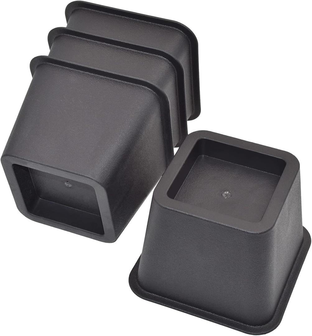 HauSun Bed Risers 3 Inch, Heavy Duty Square Furniture Frame Lift for Bed,Couch, Chair, Desk, Sofa and Bunk Bedpost, 4 Sets