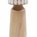 Pack of 4 Wooden Candle Holders – Natural Wood Decorative Candle Stand with White Accent Rim