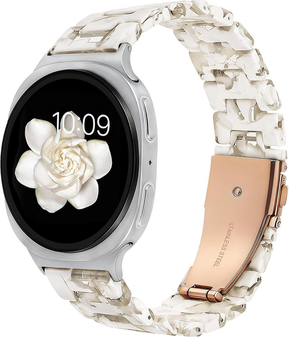 Wearlizer Resin Bands Compatible with Samsung Galaxy Watch 8 Band 40mm 44mm/Galaxy Watch 8 Classic 46mm, Dressy Lightweight Bracelet Strap Accessories for Galaxy Watch8 Women Men