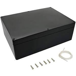 LeMotech Project Box ABS Plastic IP65 Waterproof Dustproof Electrical Junction Box Outdoor Enclosure for Electronics Black 11.41" x 8.26" x 3.93" (290 x 210 x 100mm)