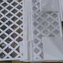 FENCY Metal Planter Box with Diamond Lattice Trellis Planter Box for Climbing Plants/Vines, Galvanized Raised Garden Bed On Wheels, Garden Bed with Trellis(73"x47" White)