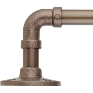 Decopolitan 5/8" Pipe Wrap Around Curtain Rod Set, 28 to 48 Inches, Dark Bronze