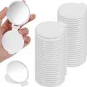 50 Pcs Round Compact Folding Portable Pocket Mirror for Purse Mini Folding Makeup Mirrors Bulk Vintage Travel Makeup Mirror for Women Daily Use (White)