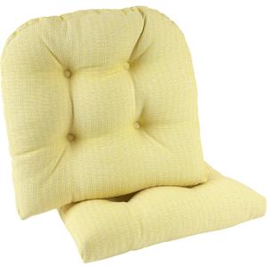 Klear Vu Gripper Overstuffed Universal Non-Slip Dining Chair Cushions for Kitchen Decor or Office Use, U-Shaped Skid-Proof Seat Pad, 15x15 Inches, 2 Count (Pack of 1), Solid Yellow