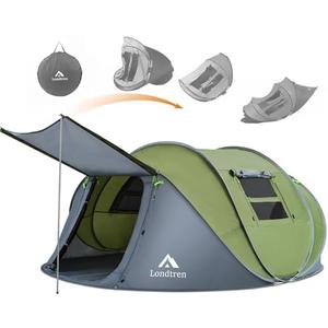 4 Person Easy Pop Up Tent Waterproof Automatic Setup 2 Doors-Instant Family Tents for Camping Hiking & Traveling