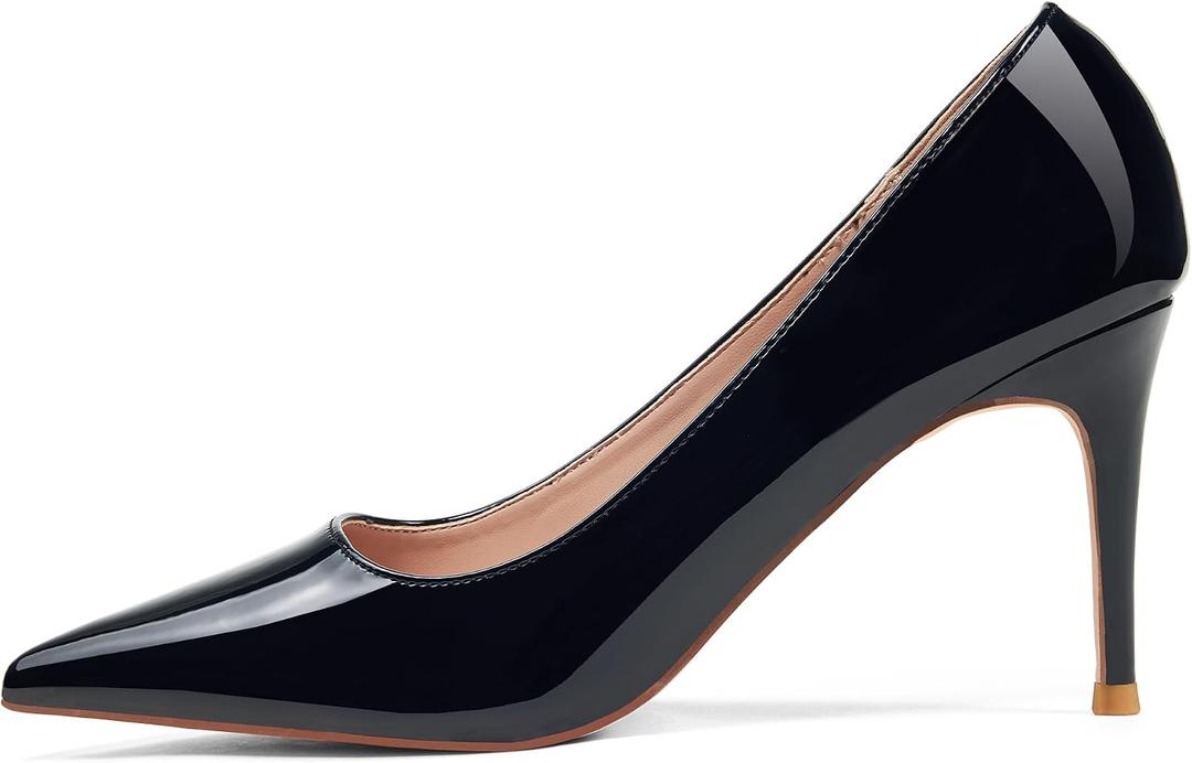 Elisabet Tang 3 in Classic Pointy Pull on Heeled Wedding Pumps - Comfortable Stiletto Closed Toe Dress Heels for Prom Work 7