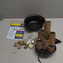 Alpine Corporation WCT202 Indoor Tabletop Tiered Water Fountain Featuring 3 Candles for Desktop and Table, 11", Brown