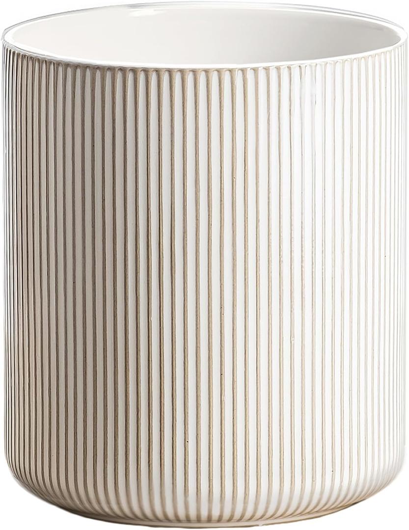 getstar Large Utensil Holder for Kitchen Counter,7.2" Vintage Ceramic Utensils Crocks Utensil Organizer for Spatula Farmhouse Kitchen Decor