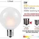 SUNSGNE 25Ft Outdoor Patio String Lights G40 with 27 Frosted White Globe Bulbs, Waterproof Connectable Hanging String Lights for Backyard Porch Balcony Party Christmas Decor, 5 Watt, Black Wire