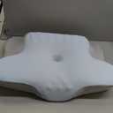 Cervical Neck Pillow for Pain Relief - Ergonomic Memory Foam Pillows for Sleeping, Cooling Side Sleeper Pillow for Neck Support, Contour Orthopedic Bed Pillow for Back Stomach Sleepers (Grey & White)