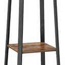 VASAGLE Coat Rack, Coat Stand with 3 Shelves, Hall Tree Free Standing with Hooks for Scarves, Bags, Umbrellas, Steel Frame, Industrial Style, for Entryway, Living Room, Rustic Brown and Black ULCR80X