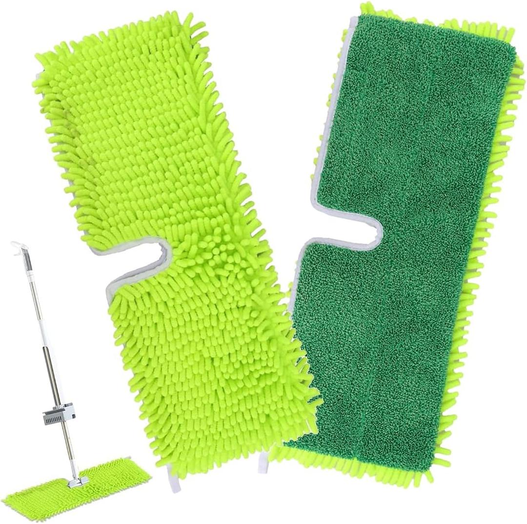 18" 2-Sided Mop Pads for Libman 18" 2-Sided Microfiber Dust Mop | Hardwood Floor Mop - Dual-Action Flip Mop - Double Sided Replacement Pad for Dry/Wet Use - Hard Surface Floor Duster Mop Head - 2Pack