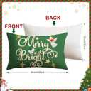 Artscope Christmas Oh Holy Night Merry Bright Jesus Wreath Throw Pillow Covers 12x20 Inch Set of 4, Winter Hoilday Christmas Decoration Pillow Cases for Home Sofa Couch Decor-Green