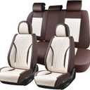 FLORICH Seat Covers Full Set Leather Automotive Seat Cover 5 Seats Waterproof Car Seat Cover Durable Car Seat Protector Easy to Clean and Install Universal Fit for Most Cars Trucks SUV, Coffee&Gray