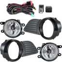 WFLNHB Fog Lights Replacement for Sienna 2011-2017 Passenger Driver Side Bumper Driving Fog Lamps with Clear Lens Switch Bezels Wiring 81220-0W040 81210-0W050