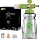 Foam Cannon with Foam Economizer for Pressure Washer, Soap Cannon with 1/4" Quick Connect & Adjustable Nozzle for Car Wash Fit Most Liquid Bottles, Additional 1.1 mm Orifice Nozzle (Green)