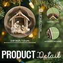 Rustic Nativity Christmas Ornament 2025-2-Sided Printed Ceramic Nativity Scene Ornaments, Religious Presents for Christian Women Men - Holy Family Jesus Christmas Tree Decorations