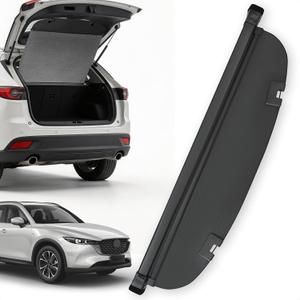 Trunk Cargo Cover for Mazda CX5 2026 2025 2017-2024, with Carbon Fiber Texture Ends, Anti-Peeping Retractable Security Shade for Privacy, CX-5 Accessories