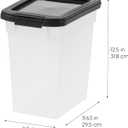 IRIS USA Airtight Dog Food Storage Container, Up to 10 lbs Each, 2 Pack, for Dog Cat Bird and Other Pet Food Storage Bin, Keep Fresh, Translucent Body, BPA Free, Clear/Black