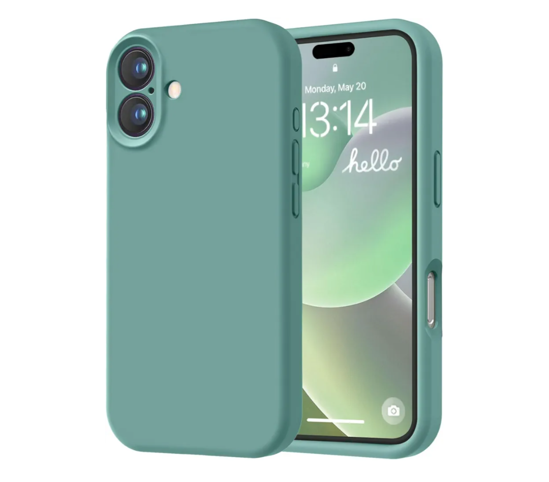 LOVE 3000 Designed for iPhone 16 Case, Premium Silicone with [Soft Anti-Scratch Microfiber Lining] Shockproof Protective Phone Case for Men Women Girls 6.1", Pine Green
