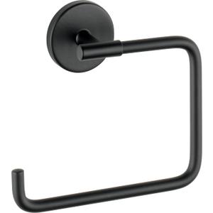 Delta Trinsic (1-Pack) Hand Towel Holder Matte Black Towel Racks for Bathroom Wall Square Towel Ring Holder for Bath Towel Hanger for Kitchen, Bathroom Accessories 759460-BL