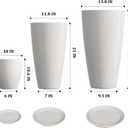 QCQHDU 24,21,11 inch Large Planters with Drainage Hole & Saucer, Set of 3 Plant Pots Tall Planter for Indoor & Outdoor Plants Home Modern Decor