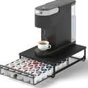 Sedegn Coffee Pod Holder Counter Coffee Vertuo Capsules Storage Organizer with Sliding Drawer Compatible For 35 K-Cup Pods No Assembly Needed Black