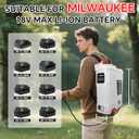 RexLeLXB 5.3Gal Battery Powered Backpack Sprayer Compatible with Milwaukee for M18 18V Battery, Electric Backpack Sprayer with 4 Nozzles, 0-100 PSI Adjustable Pressure for Weeding, Spraying&Cleaning