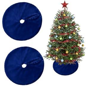 2 Pieces Christmas Tree Skirt Decoration 15" Xmas Tree Skirt Decor for Merry Christmas Tree