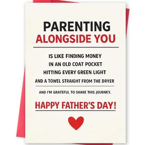 2 x Fathers Day Card for Husband, Fathers Day Gift from Wife, Heartfelt Father's Day Card for Partner, Co Parenting Greeting Card, Happy Fathers Day Card for Dad