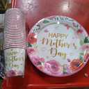 24 cups, 48 plates, 24 forks and knifes Mother's Day Plates Napkins and Cups Happy Mother's Day Party Supplies Pink Mom Flower Theme Tableware for Mommy Birthday Party Decorations