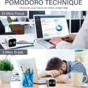 Rotating Pomodoro Timer 5, 25, 10 50 Minutes Preset, Desk Productivity Flip Timer, ADHD Tool Cube Countdown Stopwatch, Vibration/High/Low Volume/Custom Modes, for Work, Study, Back to School, White