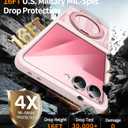 360° Magnetic Stand Case for Galaxy Z Flip 7 【Fit for MagSafe & Pixelsnap】 Cover with Ring Holder 【Shockproof Protective】 Cell Phone Samsung Galaxy Z Flip 7 Case - Pink