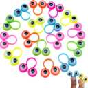 100 PCS Eye Finger Puppets Toys Set, Wiggly Eyeball Finger Puppet Eye On Rings for Kids, Party Favors for Boys Girls