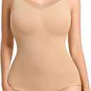 Shapewear Bodysuit for Women Tummy Control Seamless Faja Body Shaper Body Suit Waist Slimming (Beige, M)