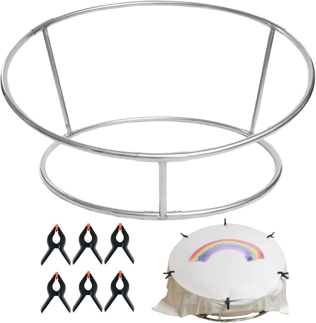 Newborn Photography Stand with Storage Bag and 6 Clamps Set Stainless Steel Baby Posing Table Photoshoot Stand Backdrop Ring Frame Infan Round Background Station for Newborn Photo Sessions