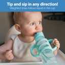 Dr. Brown's Milestones Narrow Sippy Straw Bottle, Spill-Proof with 100% Silicone Handles and Weighted Straw, 8 oz/250 mL, Gray & Green, 6m+