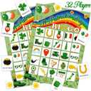 Moon Boat 32 Players St. Patrick's Day Bingo Card Game for Adults Shamrock Party Activity