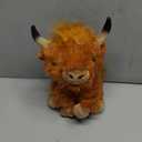 Highland Cow Stuffed Animal,10.5 inches Realistic Cow Plush Toy, Animal Cattle Plush Farm Toy, Farm Plushie Christmas Birthday Present for Boys Girls Kids Grandchildren (Brown)