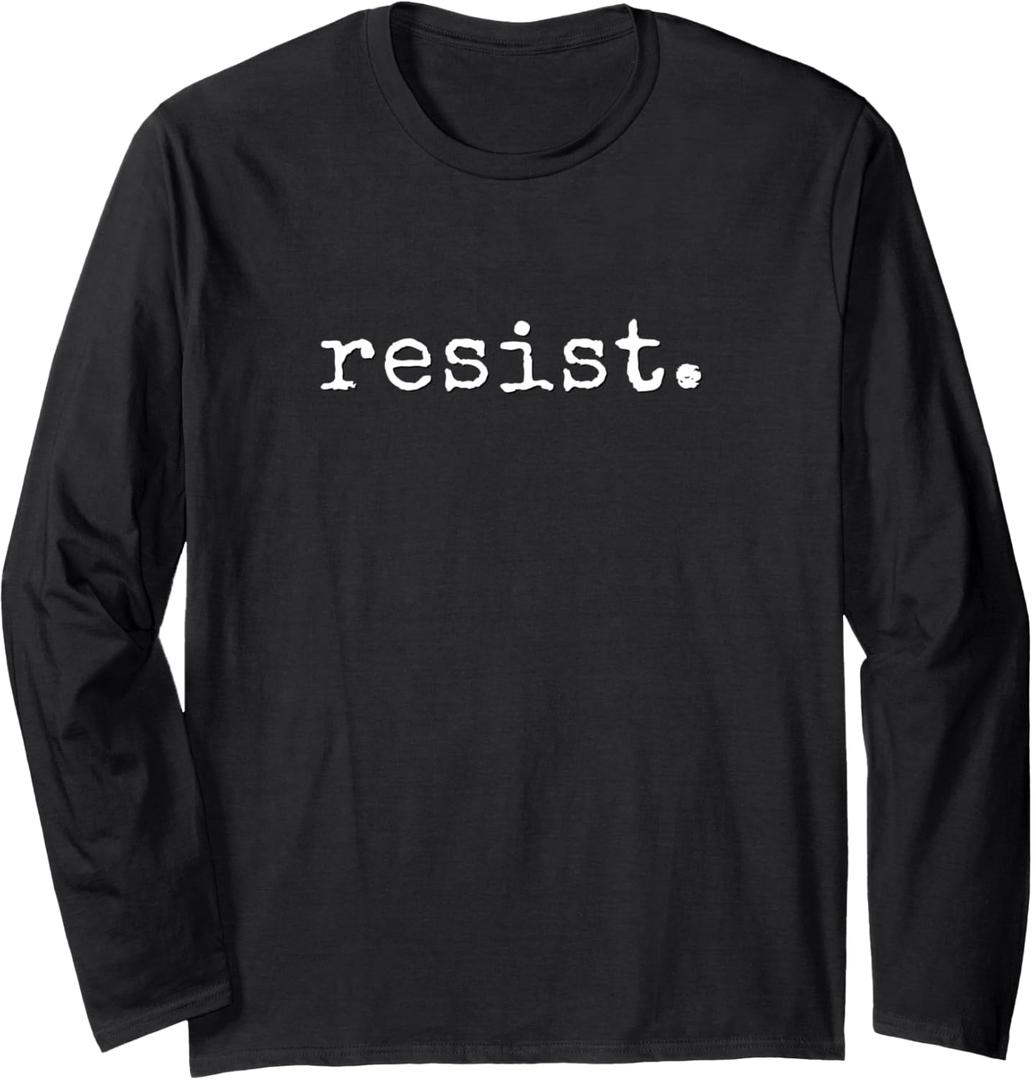 Resist | political protest Long Sleeve T-Shirt, Black, Large