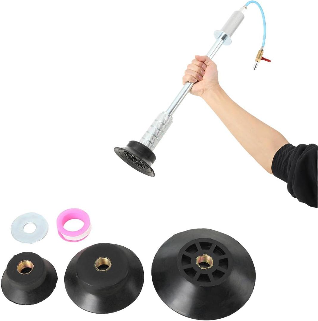 3PCS Pneumatic Dent Suction Puller Air Suction Vacuum Slide Hammer with 3 Suction Cups 3.2” 4.7” 5.9”, Auto Body Suction Cup Hand Tools Kit