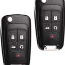 MechanMagic Flip Key Fob Replacement Fits for Chevy Equinox Camaro 2010-2019 Cruze Malibu Impala Sonic GMC Terrain Buick Lacrosse Regal Verano Encore Keyless Entry Remote Control 2 Sets